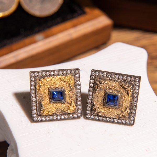 Safir Altın Koldüğmesi