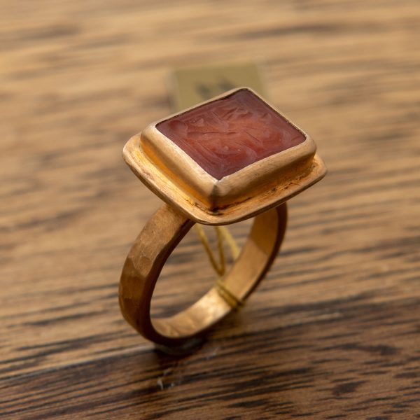 Aged Seal Silver Ring