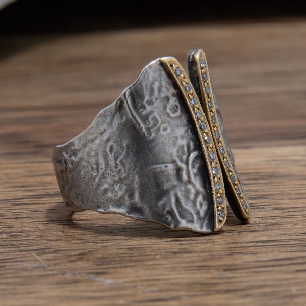 Diamonds on Gold & Silver Ring