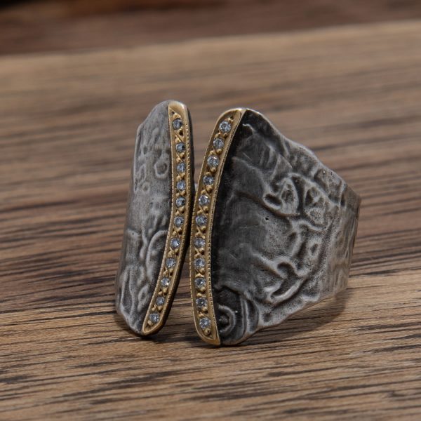 Diamonds on Gold & Silver Ring