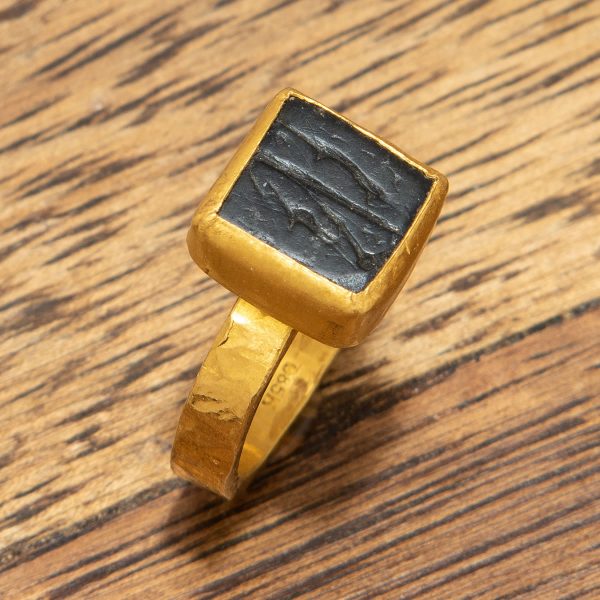 Gold Ring with Black Stone